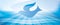 Web banner christian baptism concept with dove and waves of water