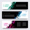 Web banner design vector template background. Modern horizontal black layout