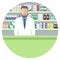 Web banner a pharmacist. People icon