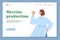Web banner for science research medical laboratory on production covid-19 vaccine