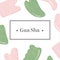 Web banner, Social media post, ad of Rose Quartz and Jade Gua Sha. Scraping massage tool. Natural pink and green stone