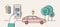 Web banner template with hand holding smartphone and automobile on city street. Car sharing and rental electronic