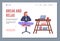 Web banner template with office sport breaks concept in flat illustration