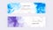 Web banners with blue and purple alcohol ink texture. Modern templates for invitation, logo, card, flyer, poster, save the date