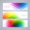 Web banners set made with abstract colorful rhombus shapes