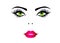 Web Beautiful woman face wearing makeup. Vector illustration eps 10.