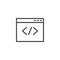 Web browser coding outline icon