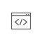 Web browser coding outline icon