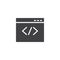 Web browser coding vector icon