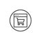 Web browser with shopping cart line icon