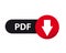 Web Button PDF Download - Vector Illustration - Isolated On White