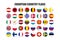 Web buttons with european country flags, flat