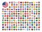 Web buttons with world country flags, flat