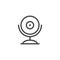 Web camera icon. Computer and mobile device for video communication, chat on the Internet. Webcam line pictogram