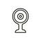 Web camera icon vector. Line video camera symbol.