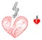 Web Carcass Break Love Heart Vector Icon