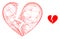 Web Carcass Broken Love Heart Vector Icon