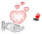 Web Carcass Hand Offer Love Hearts Vector Icon