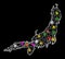 Web Carcass Map of Honshu Island with Shiny Light Spots