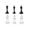 Web Chess. Vector illustration of a chess pawn. Kings, queens, rooks, ministers, horses and pawns.