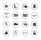 Web, communication black and white icons: internet