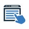 Web content audit icon. Glyph style vector EPS