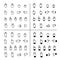 Web cursor icon set. Vector pixel hand cursor. Classic web element. Mouse cursor. Hand pointers. Pixel mouse indicators. Pixel art