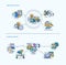 Web Design, Blogging Icons Concept Compositions Set