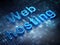 Web design concept: Blue Web Hosting on digital background