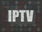 Web design concept: IPTV on wall background