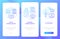 Web design formats blue gradient onboarding mobile app screen