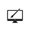 Web design icon. Monitor brush artist icon isolated on white background