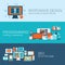 Web design programming SEO concept flat template set vector