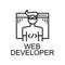 web developer icon. Element of web development signs with name for mobile concept and web apps. Detailed developer icon can be