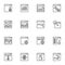 Web developing line icons set