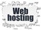 Web development concept: Web Hosting on Torn Paper