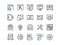 Web Development. Set of outline vector icons. Includes such as UX, Coding, Interface and other. Editable Stroke. 48x48