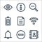 web essentials line icons. linear set. quality vector line set such as adress book, minus, alarm, wifi, file, battery, zoom out,