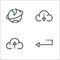 Web essentials line icons. linear set. quality vector line set such as left, cloud upload, cloud download