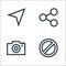 Web essentials line icons. linear set. quality vector line set such as prohibition, camera, share