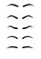 Web Eyebrow shapes. Various types of eyebrows. Classic type and other. Trimming. Vector illustration with different thickness of b