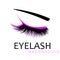 Web eyelashes logo print. closed eye vector.