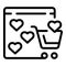 Web favorite cart shop icon outline vector. Online order