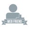 Web friends logo, simple gray style