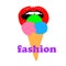 Web Girl open mouth and eats popsicle ice cream. Woman licks a ice cream on stick. Sensual 
