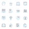 Web governance linear icons set. Accessibility, Accountability, Authority, Compliance, Consistency, Control