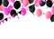 Web helium balloons pink black. holiday card banner.