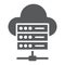 Web hosting glyph icon, data and analytics