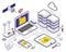 Web Hosting Isometric Composition