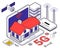 Web Hosting Isometric Five G Composition